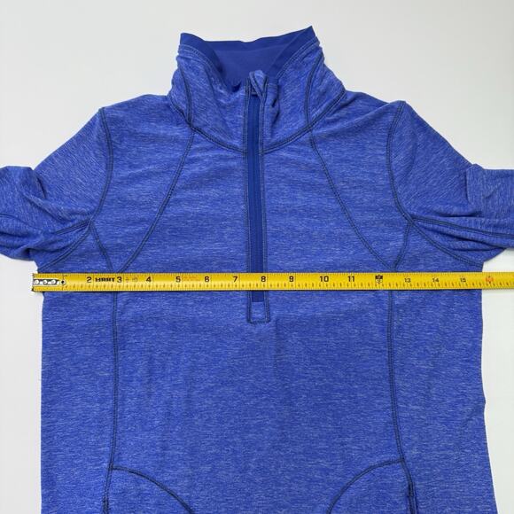 Lululemon Pace Pusher 1/2 Zip Size 4 Blue Pullover Jacket Long Sleeve Pockets - Picture 4 of 12